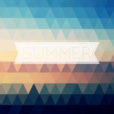 Vintage summer poster sun rope frame