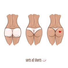 Sexy hand drawn women ass