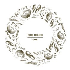 Round frame of stylish hipster things N2