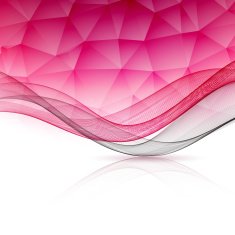 Abstract color template background with wave and low poly