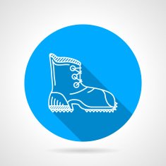 Flat line vector icon for hike shoe