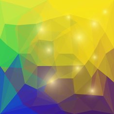 Abstract bright colored polygonal geometric triangular background with glaring lights N21