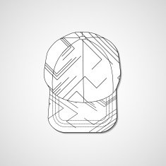 Abstract illustration on peaked cap N57