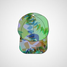 Abstract illustration on peaked cap N59