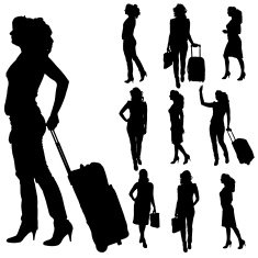 Vector silhouettes of woman N46