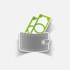 realistic design element purse money N11
