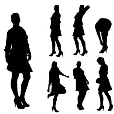 Vector silhouette of a woman N550