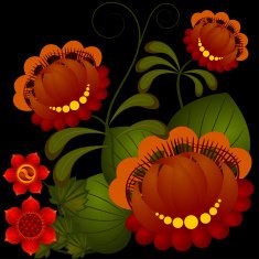 Petrikov painting Traditional Ukrainian national flower pattern
