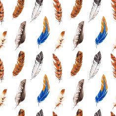 Seamless pattern with feather