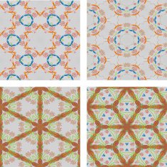 set of abstrack orange flower seamless background N3