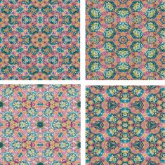 set of abstrack seamless mosaic colorful background