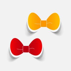 Realistic paper sticker bow N5