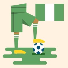 Nigeria national soccer kit and flag