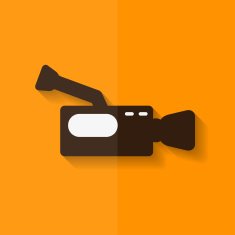 Video camera icon Media symbol Flat design