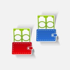 realistic design element purse money N22