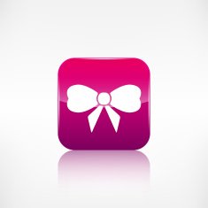 Gift Christmas bow web icon Application button