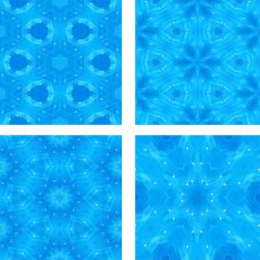 set of blue glowing abstrack seamless background