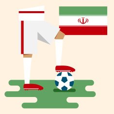 Iran national soccer kit and flag