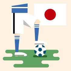 Japan national soccer kit and flag