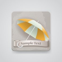 Vector icon with opened umbrella