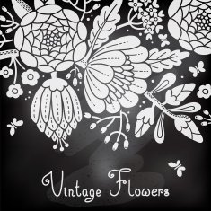Vintage card with a blossoming branch N2