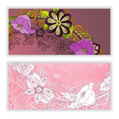 Unique pattern card set with art flowers N8
