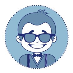 Fashionable and happy showman in sunglasses N2