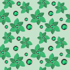 green flower with emerald seamless pattern