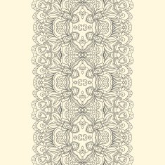 Lace fabric seamless border with abstract ornament