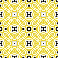 Vector geometric art deco pattern in yellow