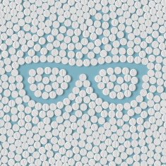 pills concept glasses