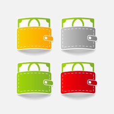 realistic design element purse money N29