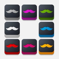 square button mustache N3