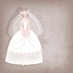 Bride on vintage background