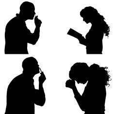 Vector Silhouette Of People N200