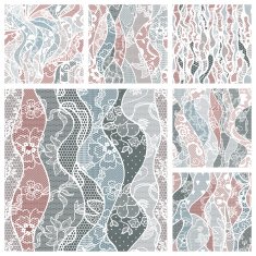Big set of lace vector fabric seamless patterns N3