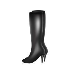 Leather boots with high heels
