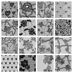 Big set of lace vector fabric seamless patterns N4