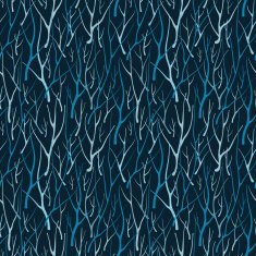Seamless pattern with hand drawn silhouette branches