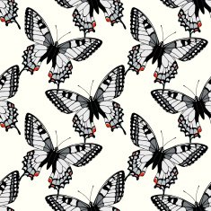 Seamless pattern with machaon swallowtail butterflies N2