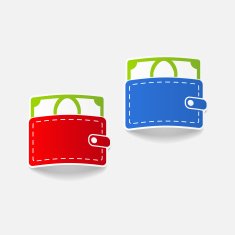 realistic design element purse money N38