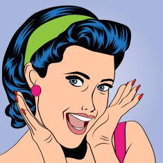 popart retro woman in comics style N3