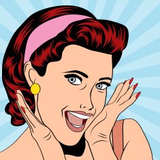 popart retro woman in comics style N4