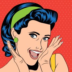 popart retro woman in comics style N5
