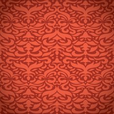 Red damask pattern