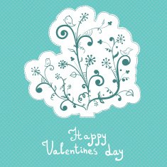 Cute abstract flowers valentines day badge