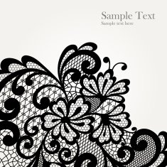 Black vector lace corner N5