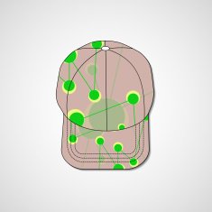 Abstract illustration on peaked cap N86