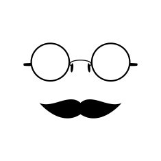 Glasses with mustache N2