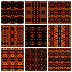 Set of nine tribal patterns